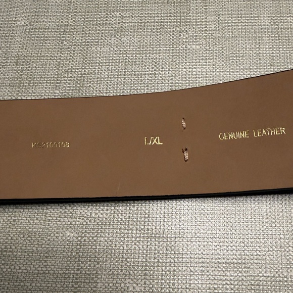 Kate Spade Genuine Leather Pebbled Belt L/XL Gold Buckle Black 36” - Picture 7 of 14